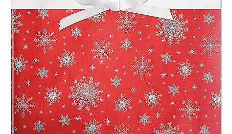 Red Silver Designer Wrapping Paper Set: 4 Rolls 6 Designs of Premium