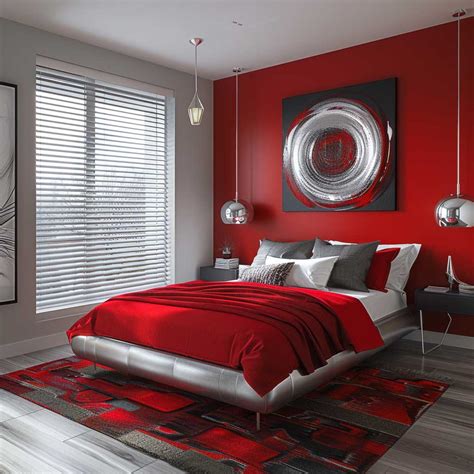 Silver And Red Bedroom Ideas