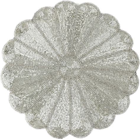 Silver Beaded Round Placemats