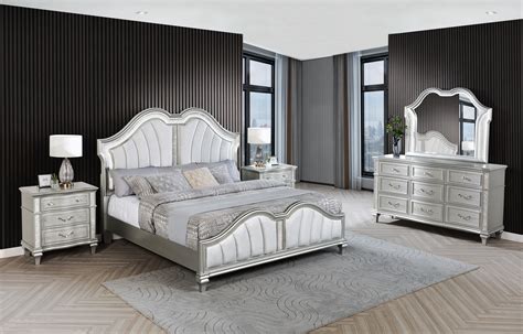 Homelegance Allura Bedroom Set with LED Lighting Silver B19161