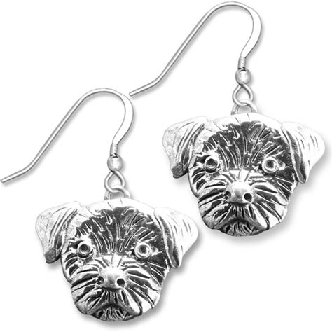 Silver Border Terrier Earrings