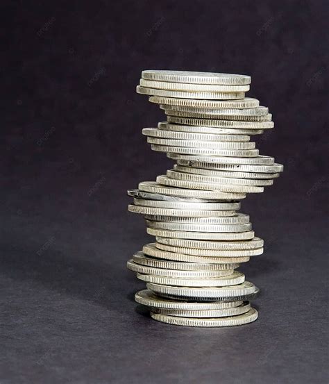 silver coin stack