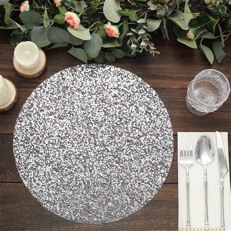 Silver Glitter Placemats