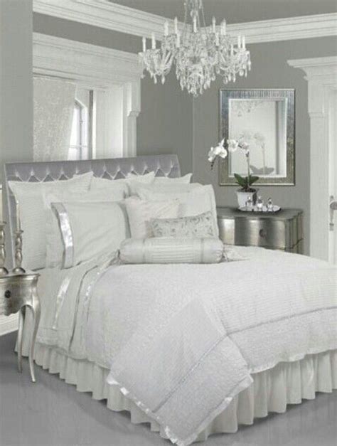 Silver Gray And White Bedroom
