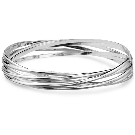 silver interlocking small rings bracelet
