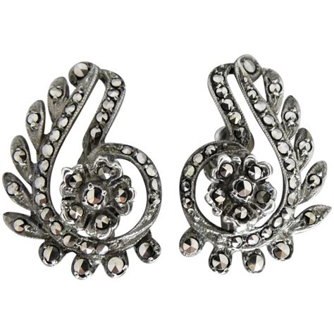 silver marcasite earrings uk