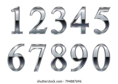 Silver Metal Numbers