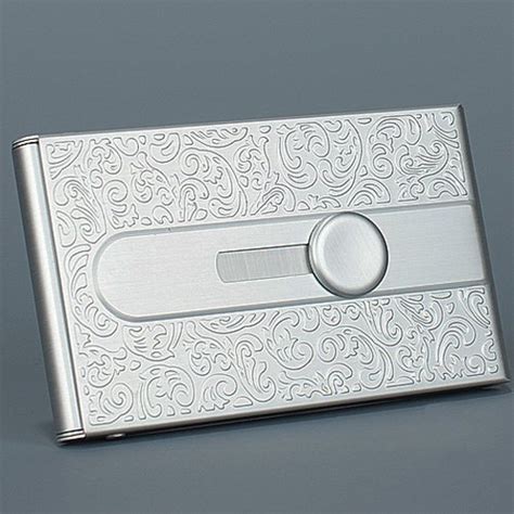 silver name card holders