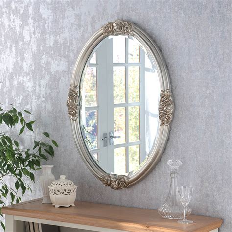 Silver Oval Wall Mirror
