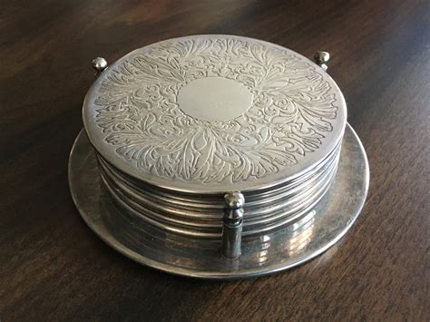 silver plated coaster set
