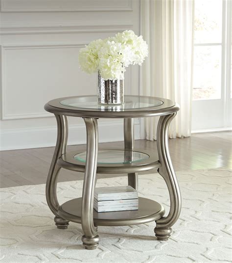 Silver Round End Table