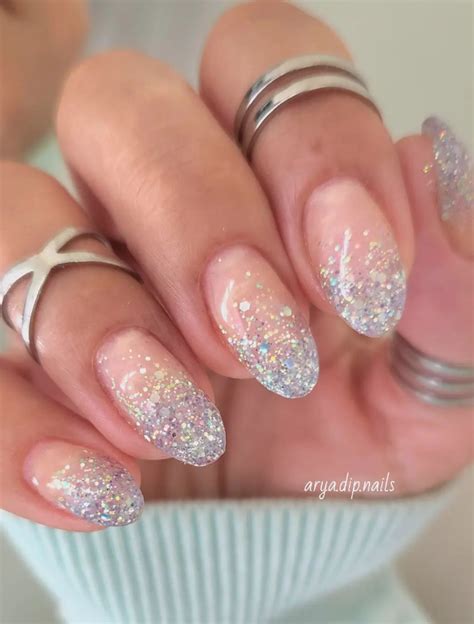 Silver Sparkle Nails