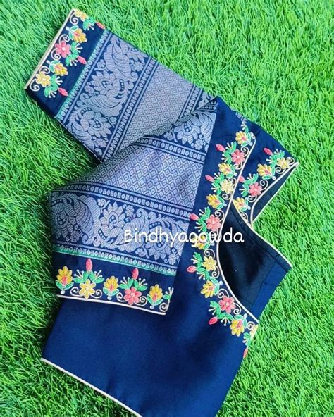 Silver Thread Computer Work Blouse Designs Simple