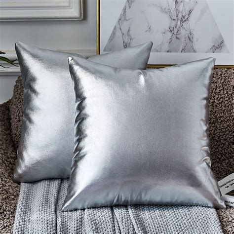 Silver throw pillows bedroom decorations