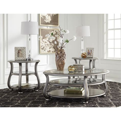 Silver Wood Coffee Table Set