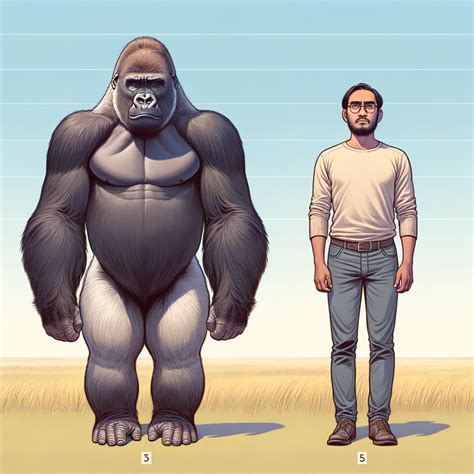 silverback gorilla size compared human