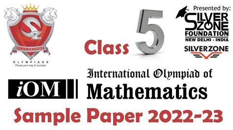 silverzone maths olympiad sample papers for class 5 with answers