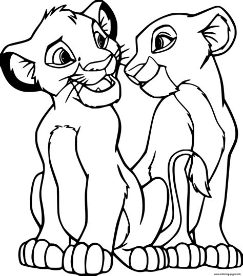 simba and nala coloring pages printable