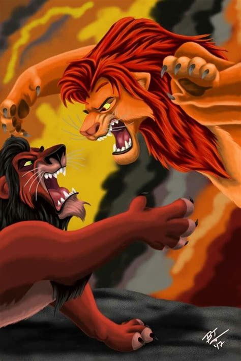 simba and scar fighting