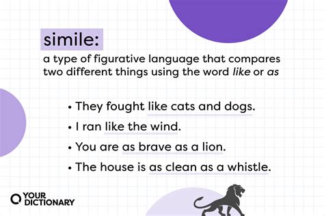 simile meaning and examples in literature