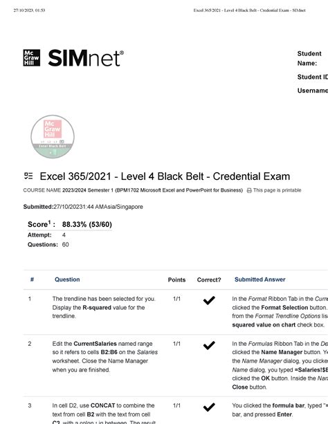 simnet excel exam answers quizlet