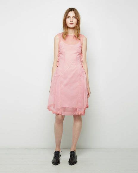 simone rocha sleeveless mesh dress pink
