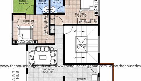 Simple 2 Bhk House Plan Drawings Home Design 11x1m With Bedrooms Home Design With