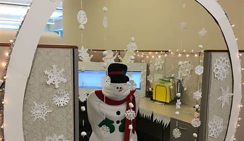 Simple Bay Decoration For Christmas In The Office Image Result Cubicle Snow Globe