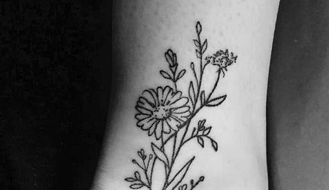 Flower tattoo ideas, minimalist tattoo, black and white