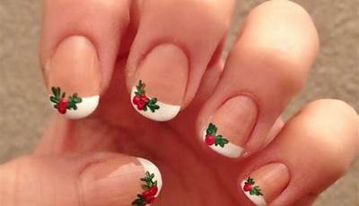 Simple Christmas Nails Holly