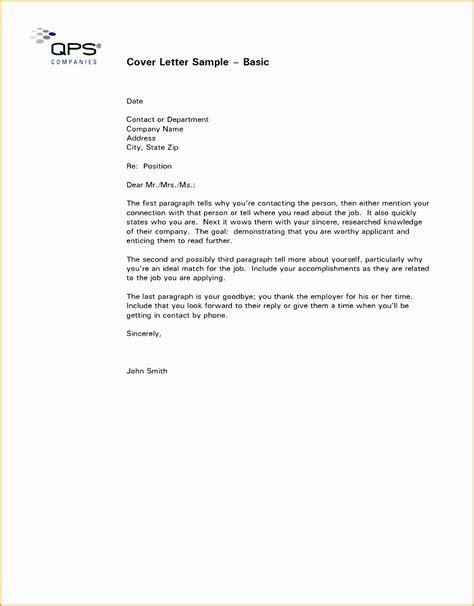 Simple Cover Letter For Resume