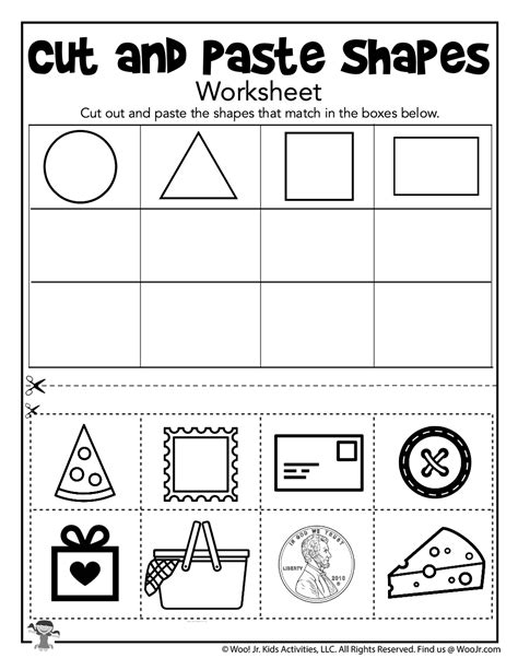 Cut and Paste Worksheets for kids
