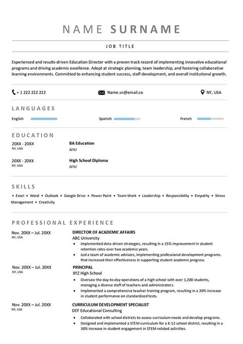 Free Resume Templates in Microsoft Word (DOC/DOCX) Format