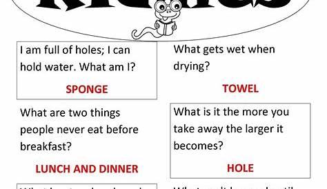 Simple Easy Riddles With Answers Kids And Brain Teasers