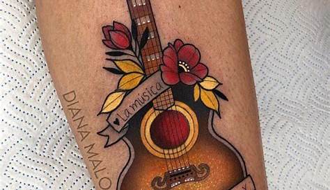 Simple Guitar Tattoo Images 40 Music s For Men Musical Ink Design Ideas