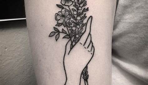 Simple Hand Holding Flowers Tattoo Of s, Grace s, Matching s