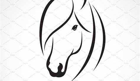 Simple Horse Head Black Vector Design Stock Vector