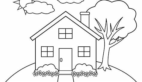 Simple House Drawing For Colouring Small Home Coloring Page Kids Free s Printable