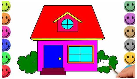 Simple House Drawing With Color Easy Scenery For Kids Using Pastel On Paper
