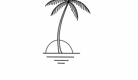 Simple Line Drawing Palm Tree Tattoo Ftestickers Birds tree