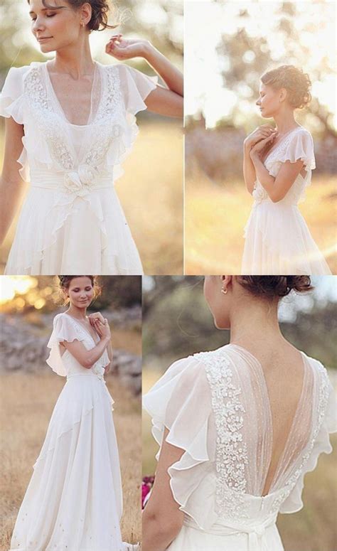 Simple Outdoor Wedding Dresses,Tulle and Lace Garden Bridal Dress