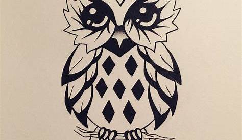 Simple Owl Tattoo Drawing Intro To Charcoal Easy Things To Draw On