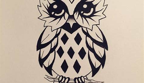 40+ Simple Owl Stencil Tattoo Design Buho dibujo