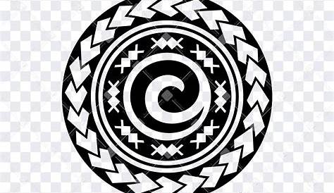 Simple Polynesian Tattoo Circle Round Vector Smiling Face . Isolated