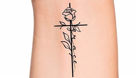Simple Rose Cross Tattoo Pin On Nicest s Ever