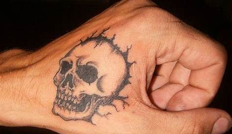 Simple Skull Tattoo On Hand 40 s For Men Bone Ink Design Ideas
