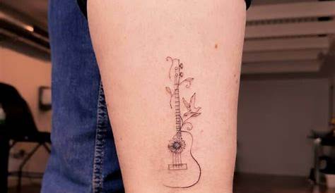 Guitar minimalist tattoo Small tattoos for guys