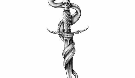 Simple Snake And Knife Tattoo Pin On s