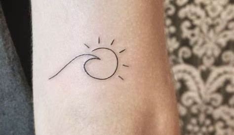Simple Sun And Wave Tattoo Minimalist Temporary (Set Of 3) Check