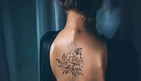 Small Minimal Spine Back Tattoo Ideas For Women Simple Girl